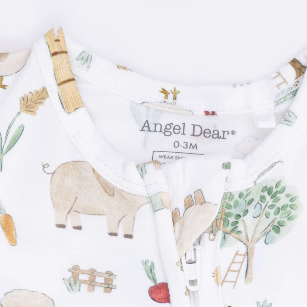Bamboo 2 Way Zipper Footie - Cute Farm Animals by Angel Dear - FINAL SALE - Image 5
