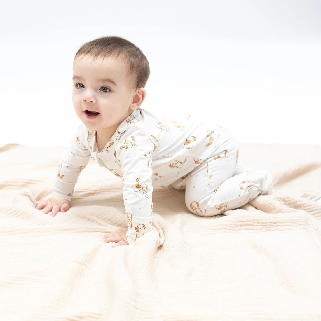 Bamboo 2 Way Zipper Footie - Explorer Puppy by Angel Dear - Image 2