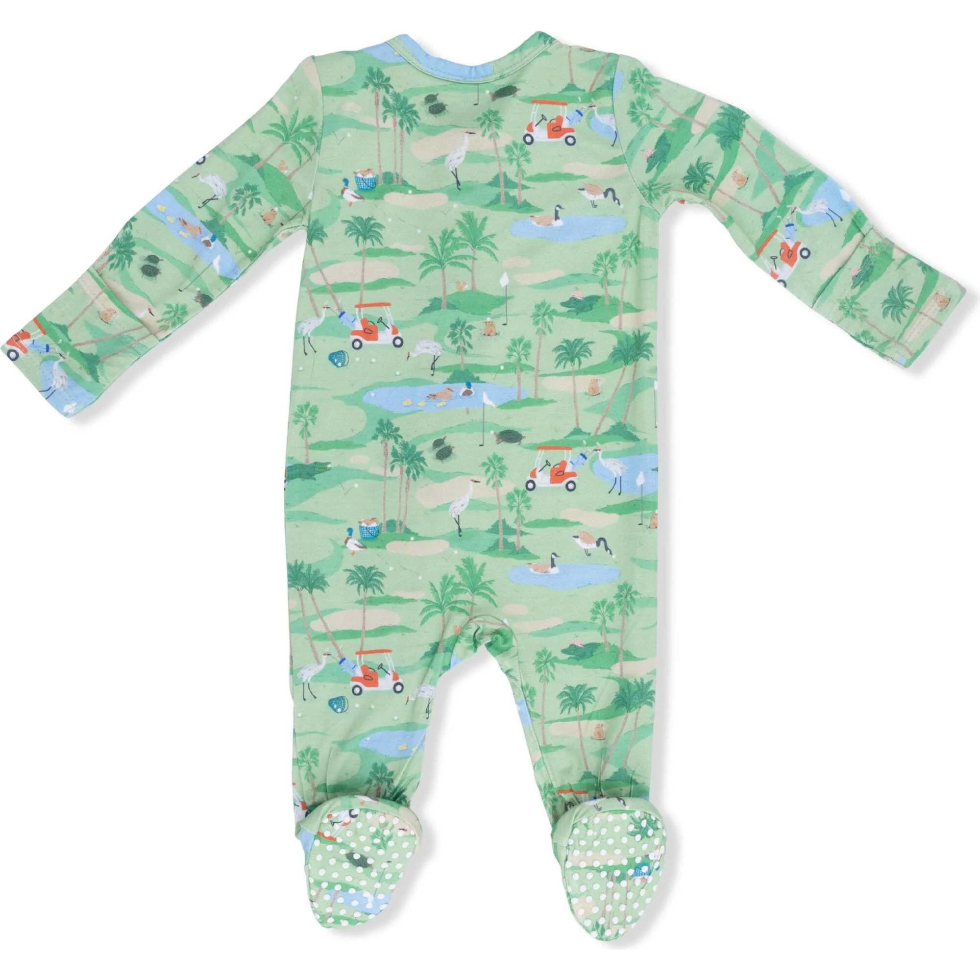 Bamboo 2 Way Zipper Footie - Golf Oasis Animals by Angel Dear - Image 2