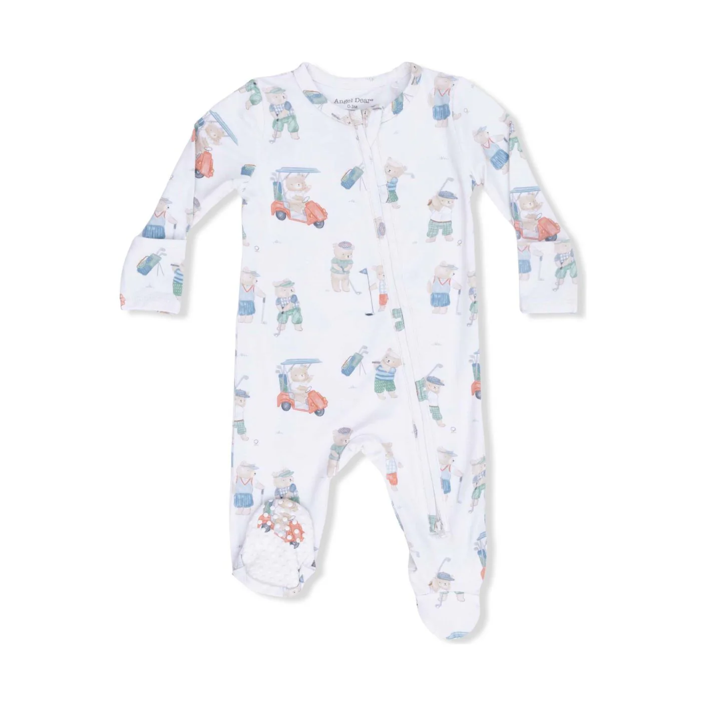Bamboo 2 Way Zipper Footie - Golfing Teddy Bears by Angel Dear