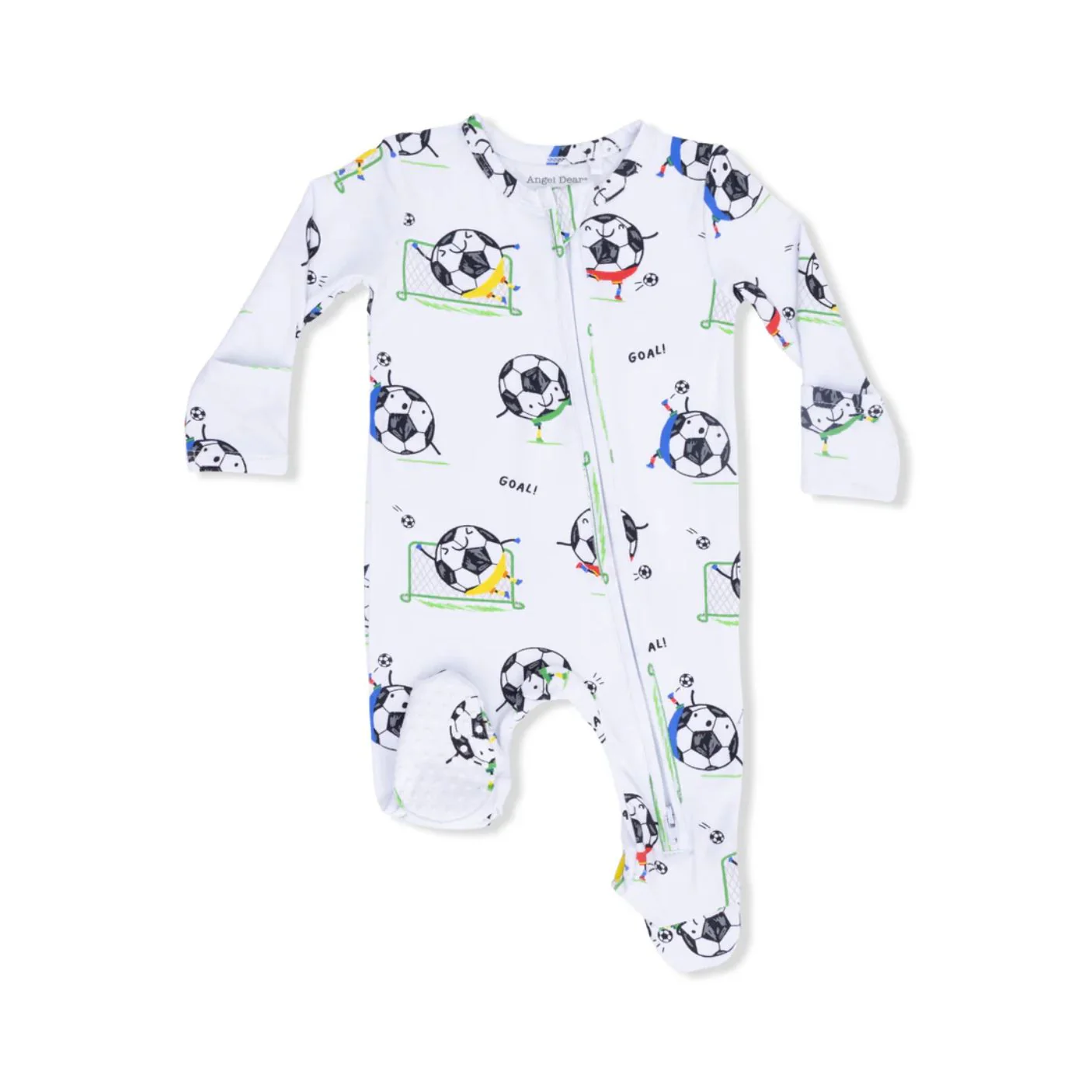 Bamboo 2 Way Zipper Footie - Soccer Balls Playing Soccer  by Angel Dear