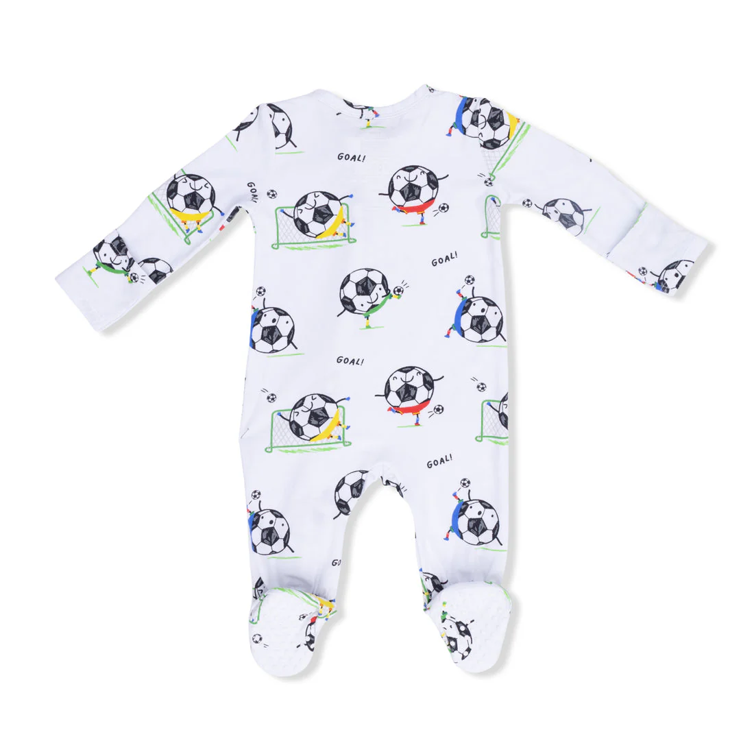 Bamboo 2 Way Zipper Footie - Soccer Balls Playing Soccer  by Angel Dear - Image 3