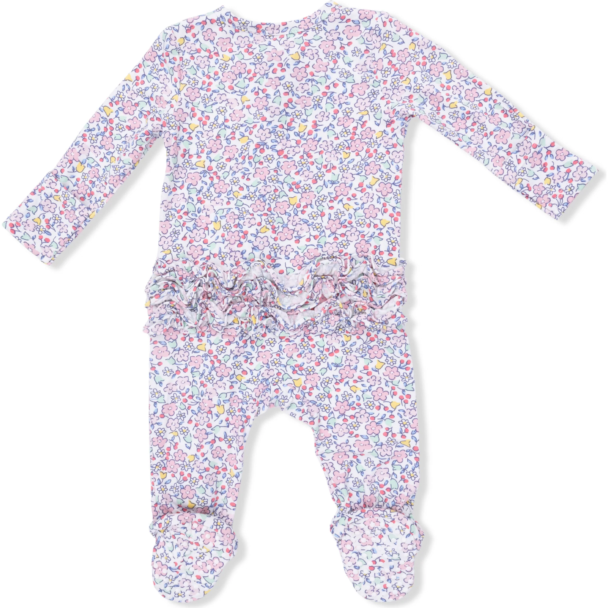 Bamboo 2 Way Zipper Ruffle Back Footie - Elizabeth's Garden by Angel Dear - Image 2