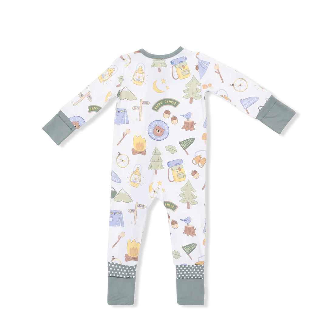 Bamboo Convertible Romper - Camping Blue by Angel Dear - Image 4