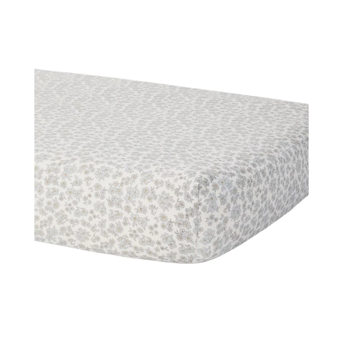 Bamboo Crib Sheet - Blue Floral by Quincy Mae