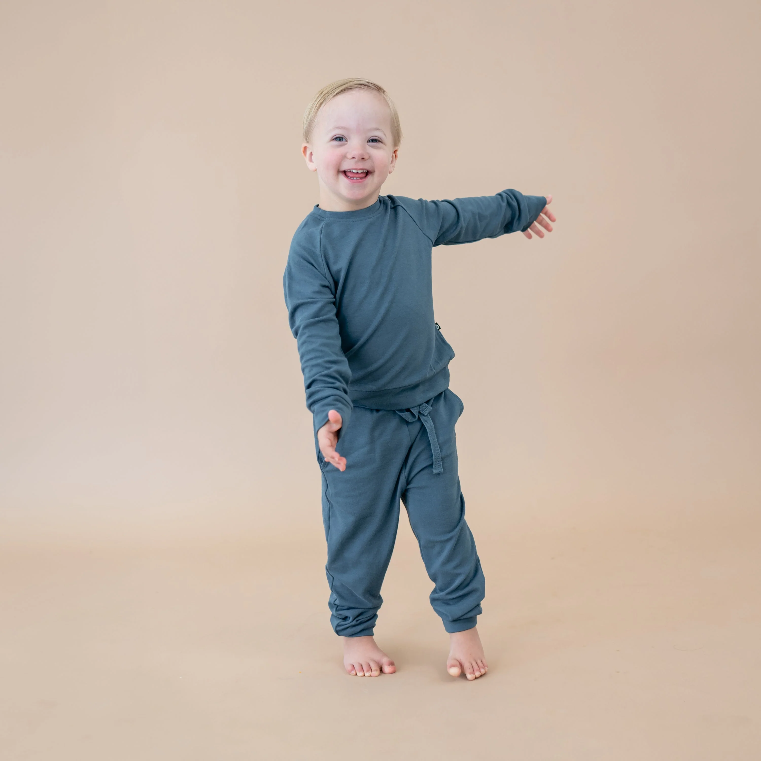 Bamboo Jersey Jogger Set - Atlantic by Kyte Baby - Image 4