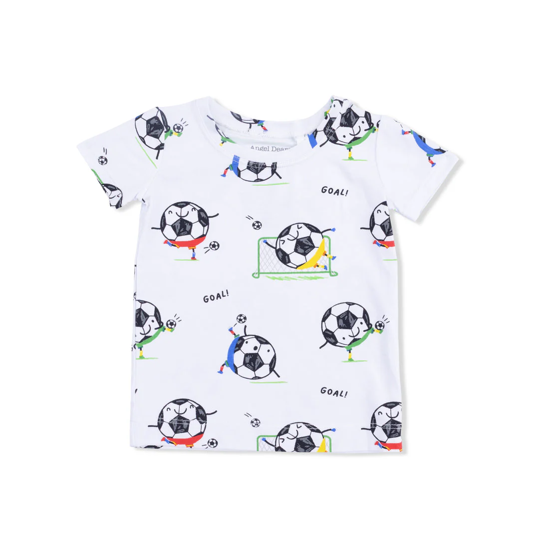 Bamboo Lounge Wear Short Set - Soccer Balls Playing Soccer by Angel Dear - Image 3