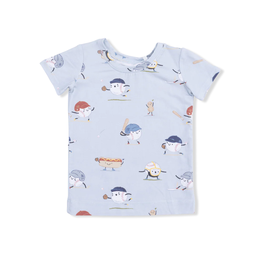 Bamboo Short Sleeve Loungwear Set - Baseballs Playing Baseball by Angel Dear - Image 3