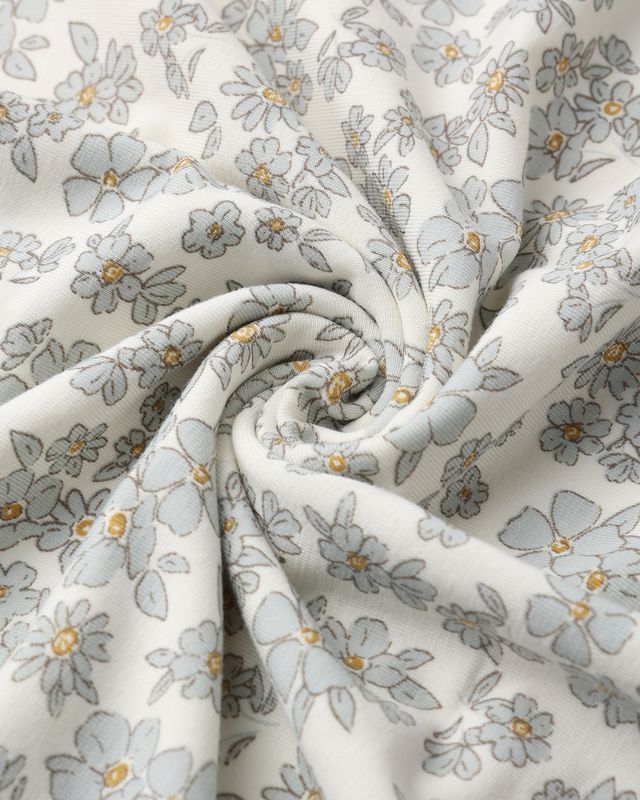 Bamboo Swaddle - Blue Floral by Quincy Mae - Image 4