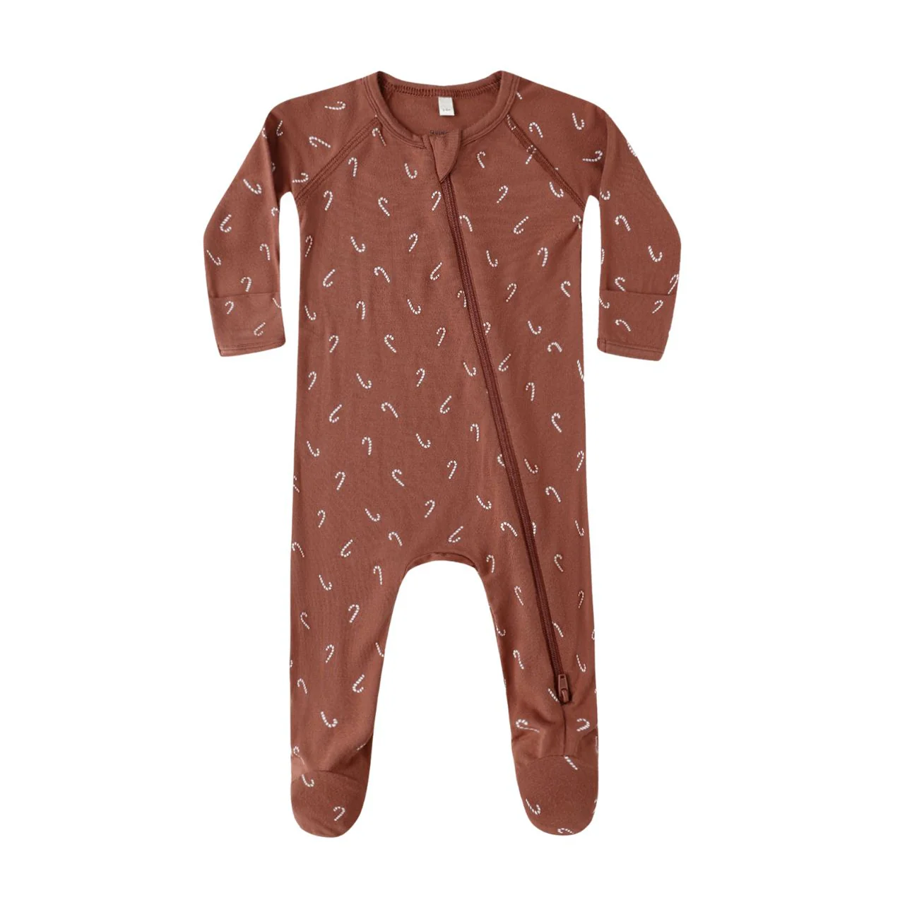 Bamboo Zip Footie - Candy Canes by Quincy Mae - FINAL SALE