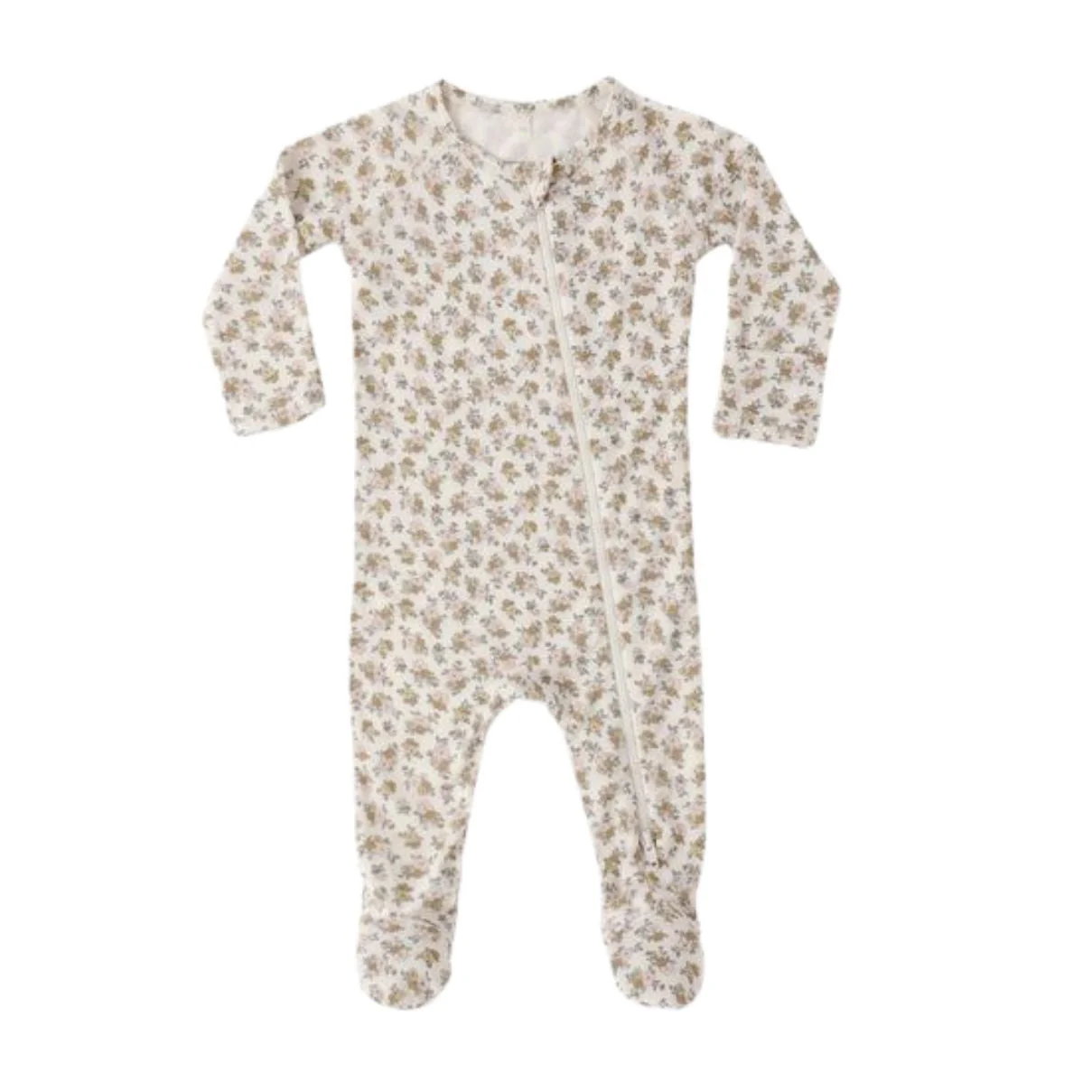 Bamboo Zip Footie - Wildflower by Quincy Mae
