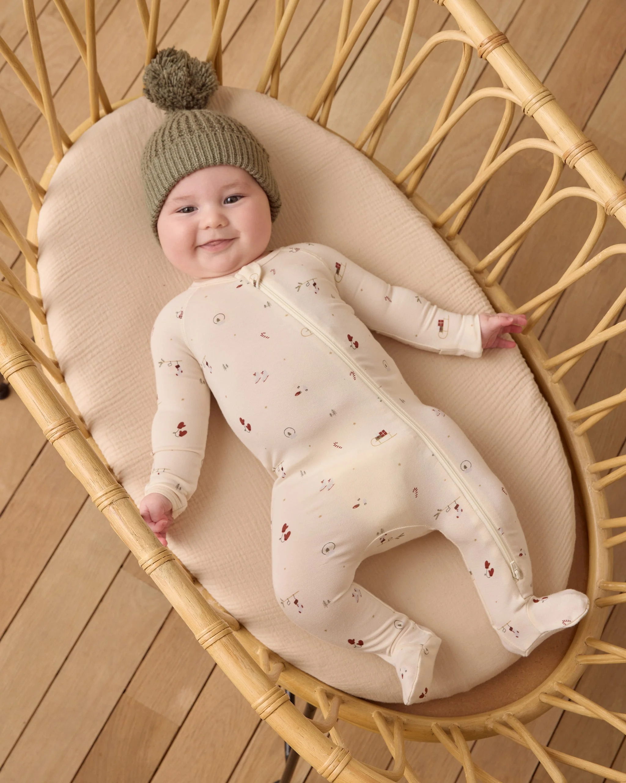 Bamboo Zip Footie - Winter Wonderland by Quincy Mae - FINAL SALE - Image 2