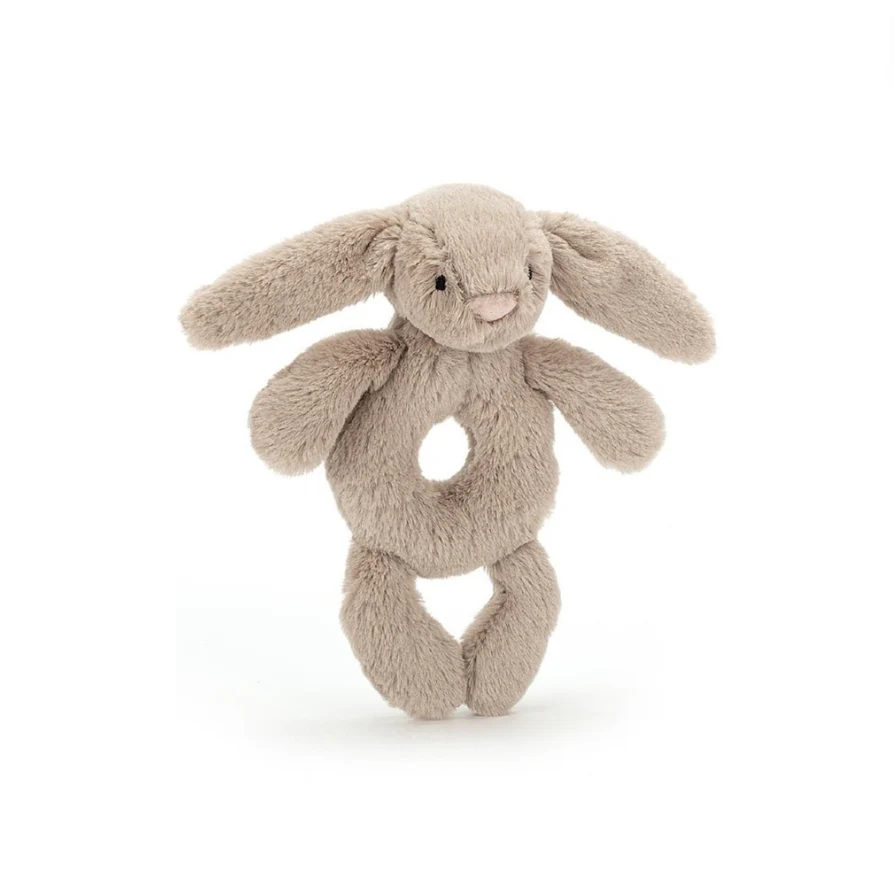 Bashful Beige Bunny Ring Rattle by Jellycat - Image 4