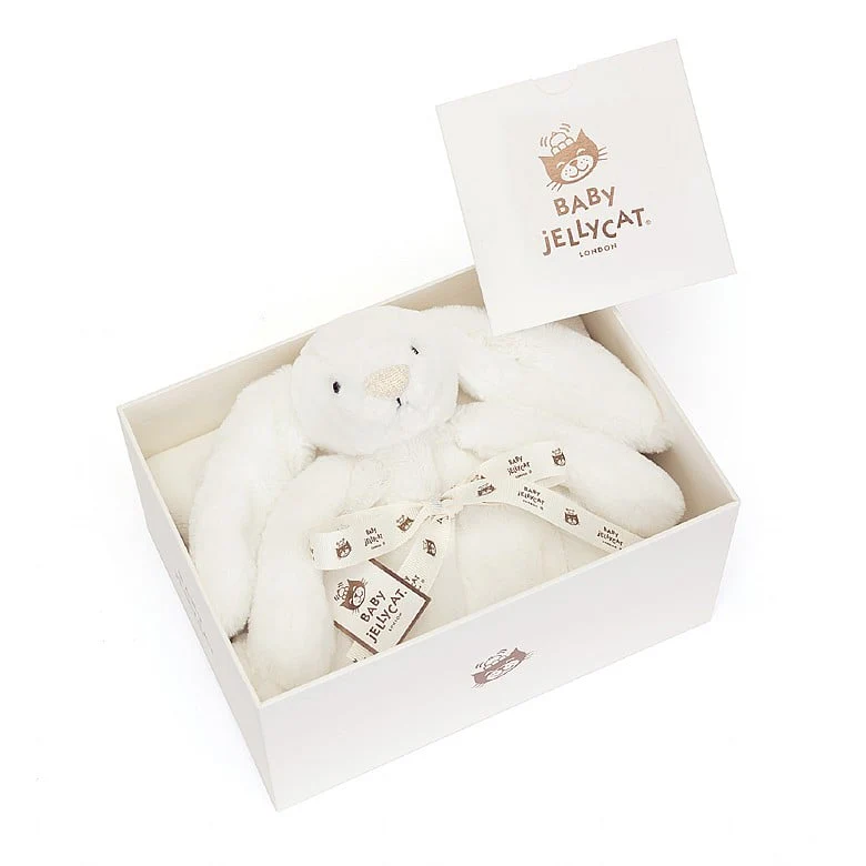 Bashful Luxe Bunny Luna Blankie in Gift Box by Jellycat - Image 2