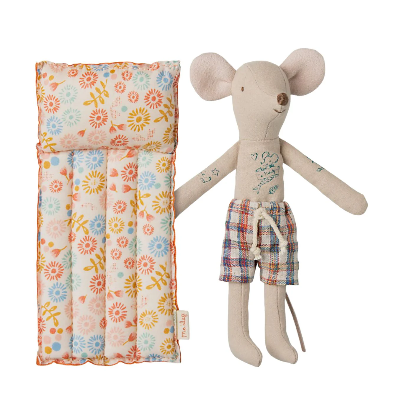 Beach Mouse with Air Mattress, Dad - Flower by Maileg
