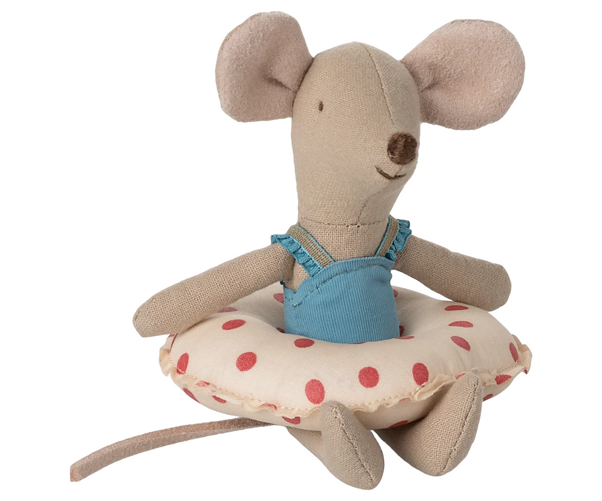 Beach Mouse with Float, Little Sister - Red Dot by Maileg - Image 5