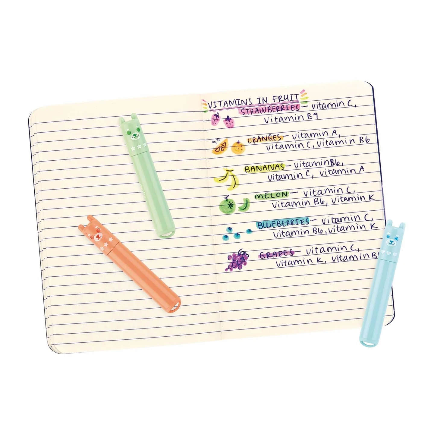 Beary Sweet Mini Scented Neon Highlighters by OOLY - Image 4