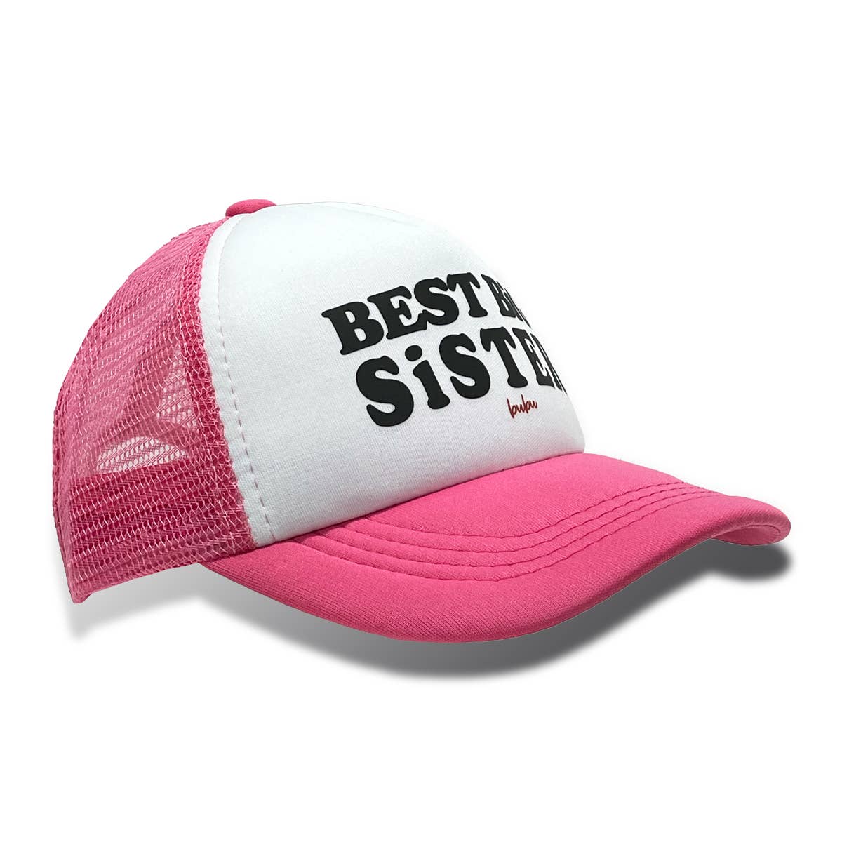 Best Big Sister Trucker Hat - Hot Pink by Bubu - Image 2