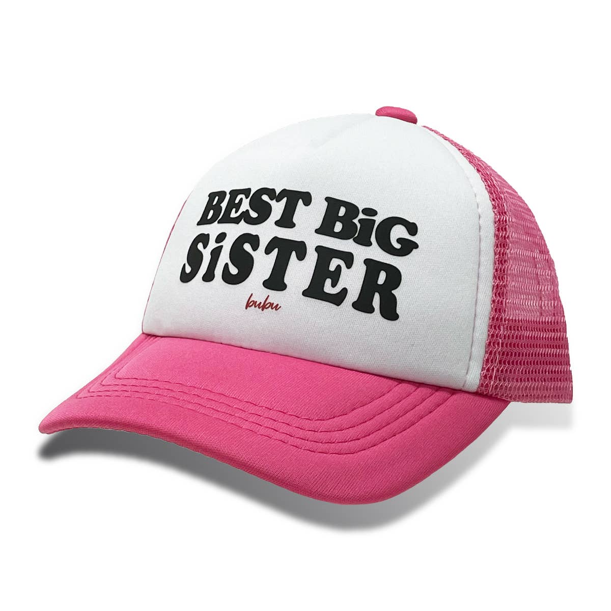 Best Big Sister Trucker Hat - Hot Pink by Bubu - Image 3