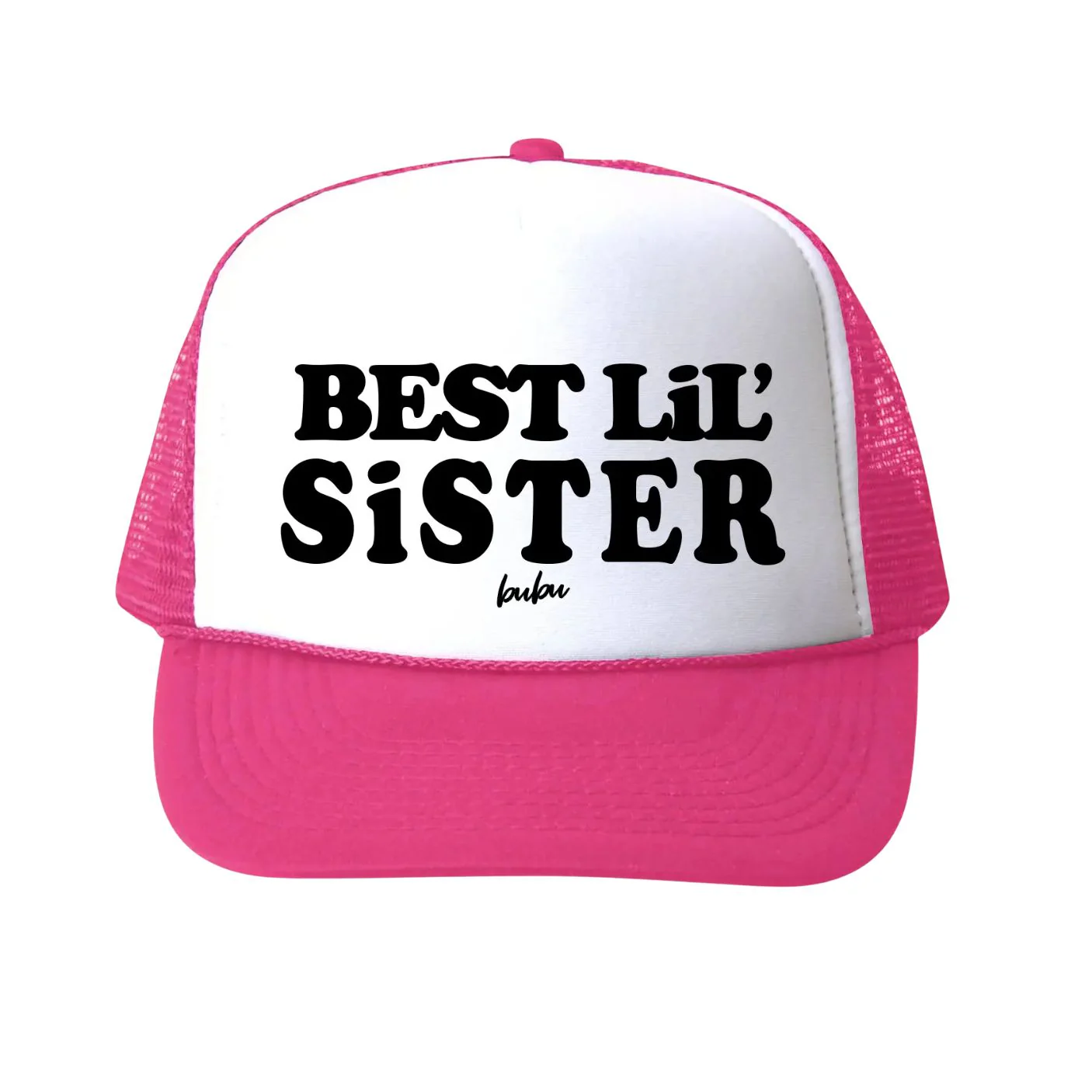 Best Lil' Sister Trucker Hat - Hot Pink by Bubu