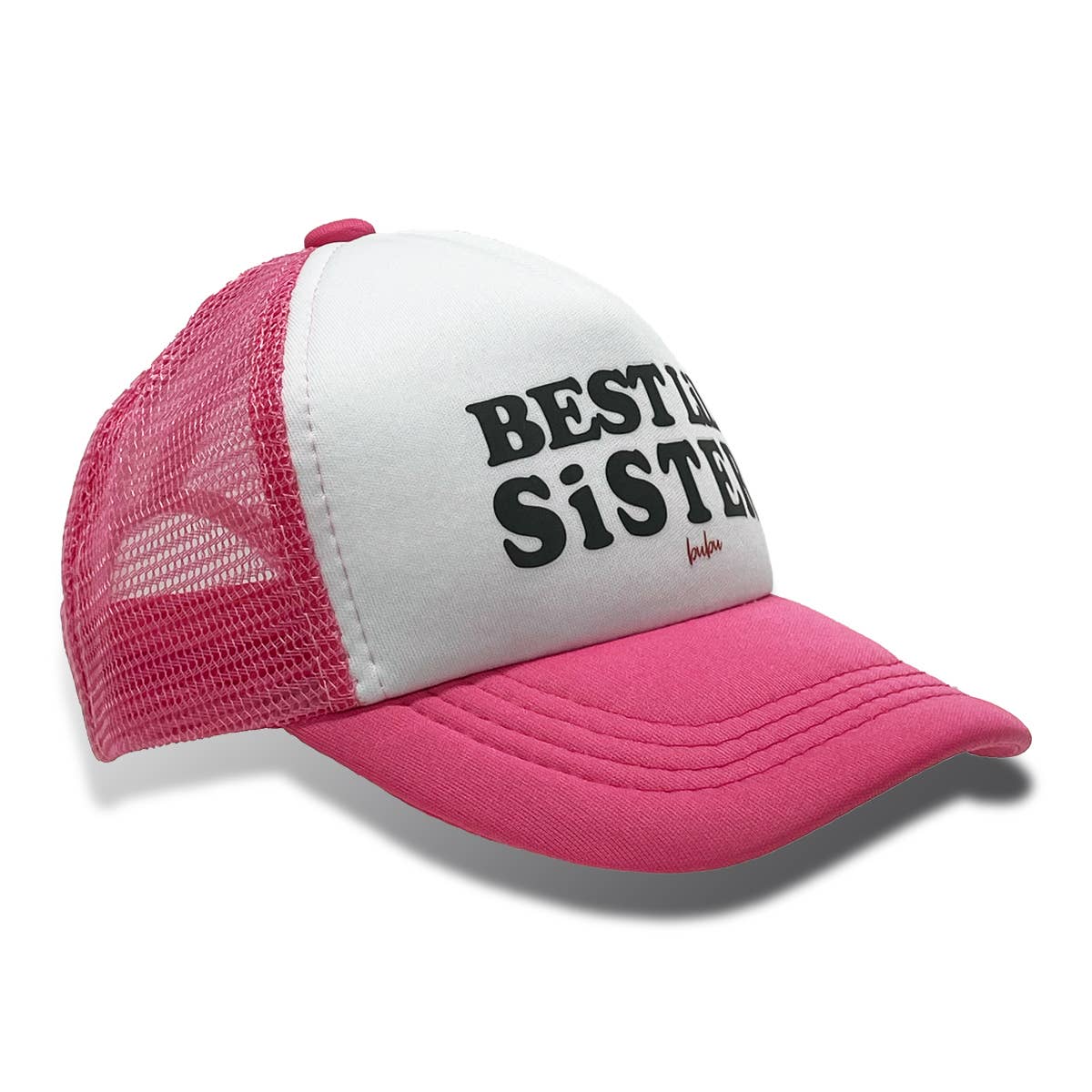 Best Lil' Sister Trucker Hat - Hot Pink by Bubu - Image 2