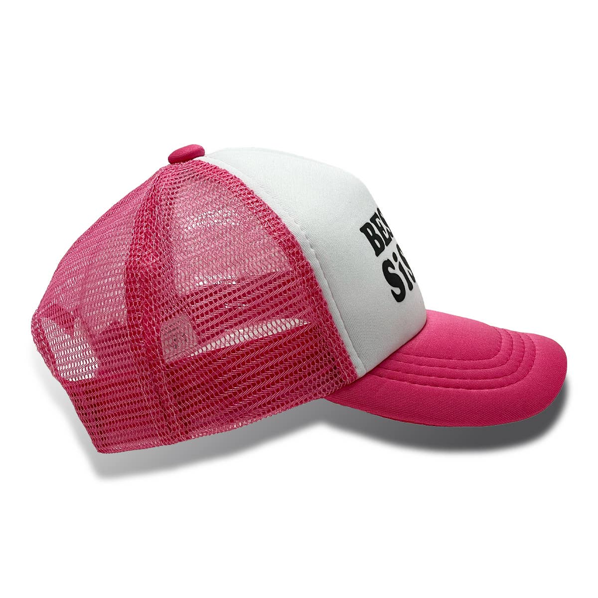 Best Lil' Sister Trucker Hat - Hot Pink by Bubu - Image 4