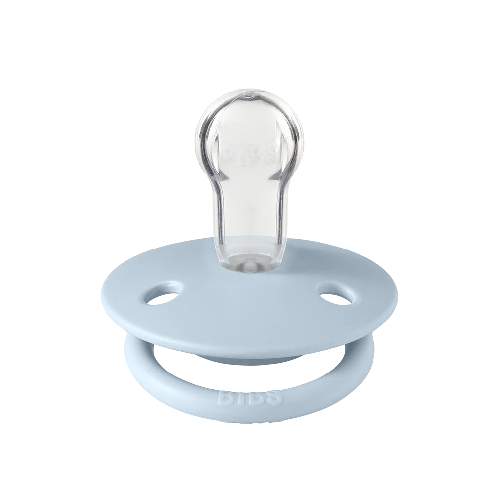 Bibs De Lux Pacifier 2 Pack - Iron + Baby Blue - Image 3