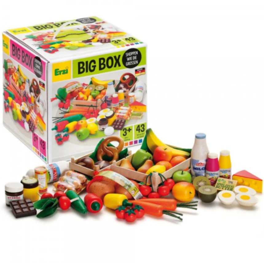 Big Box of Wooden Play Food Assortment (43 Pieces) by Erzi