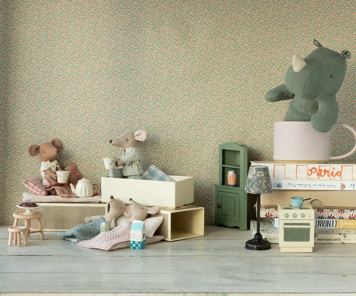 Big Sister Mouse in Matchbox - Floral Pajamas by Maileg - Image 3