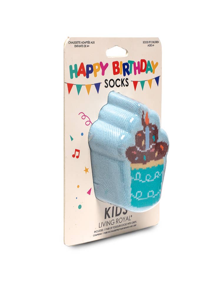 Birthday Cupcake 3D Packaged Kids Crew Socks by Living Royal - Image 3