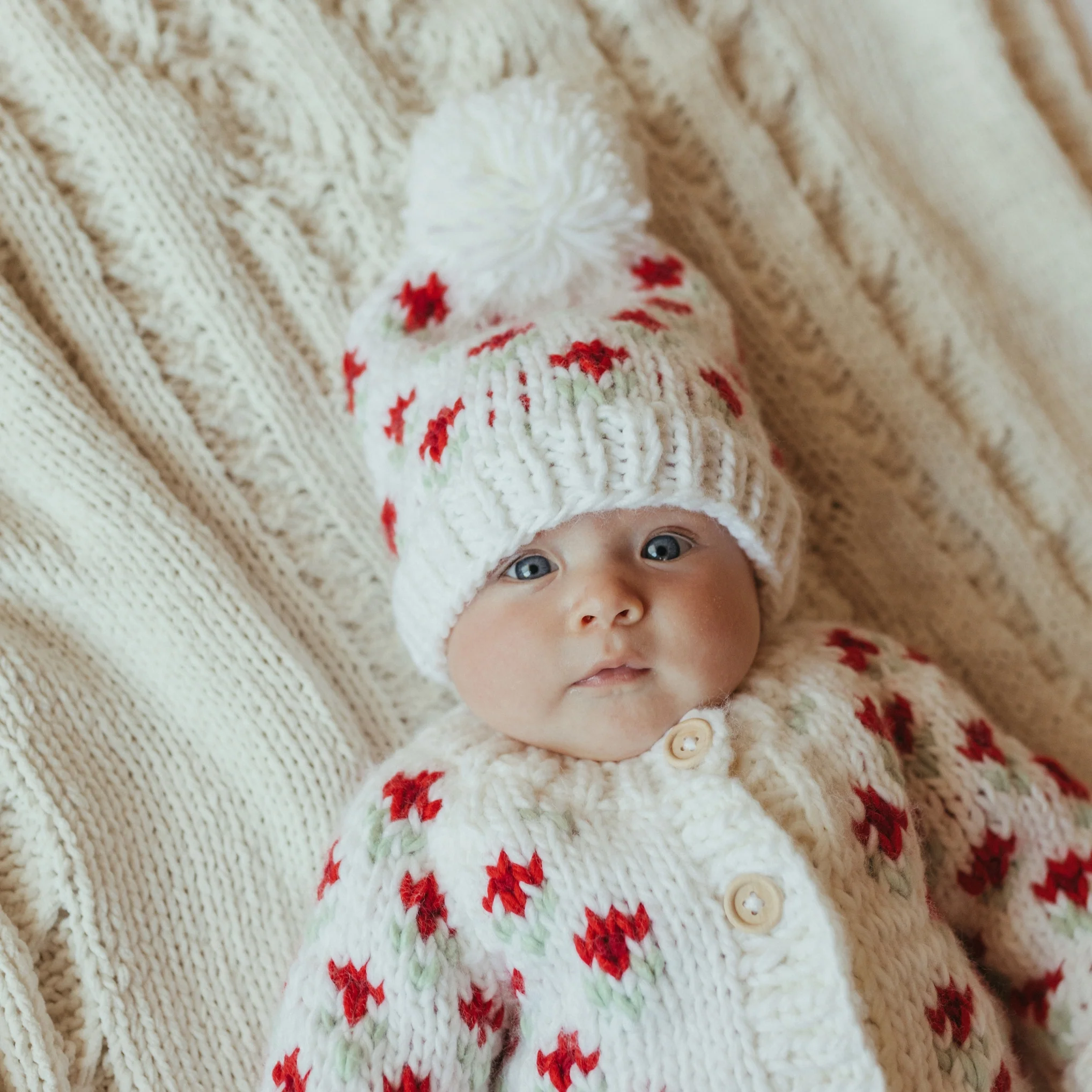 Bitty Blooms Knit Hat by Huggalugs - Image 2