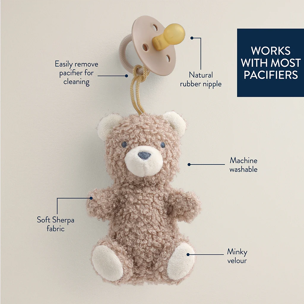 Bitzy Pal Natural Rubber Pacifier & Plush Lovey - Bear by Itzy Ritzy - Image 4