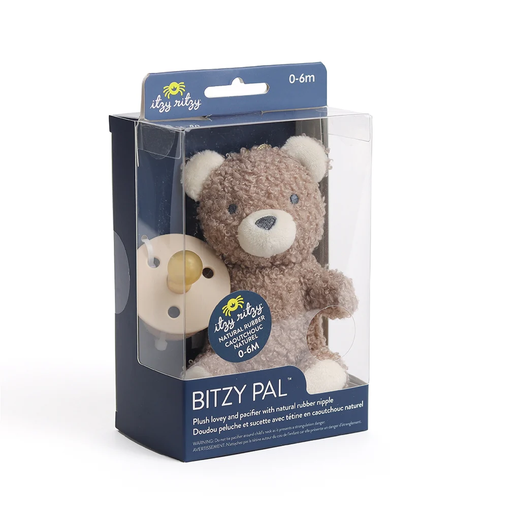 Bitzy Pal Natural Rubber Pacifier & Plush Lovey - Bear by Itzy Ritzy - Image 8