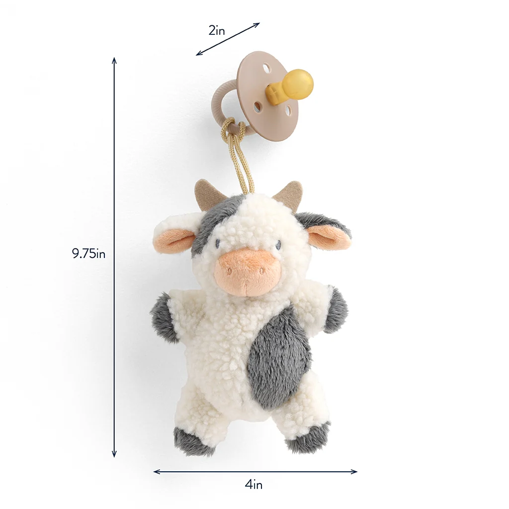 Bitzy Pal Natural Rubber Pacifier & Plush Lovey - Cow by Itzy Ritzy - Image 3