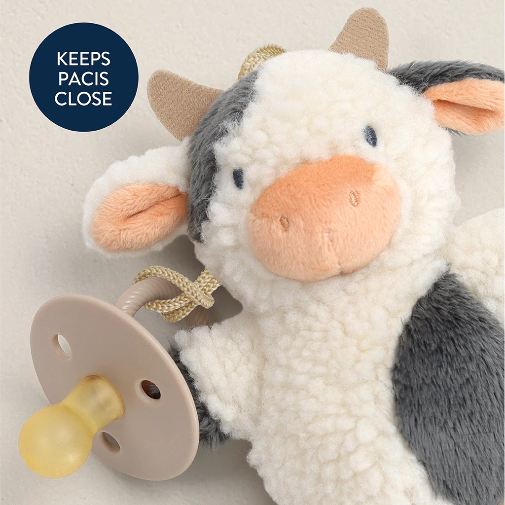 Bitzy Pal Natural Rubber Pacifier & Plush Lovey - Cow by Itzy Ritzy - Image 5