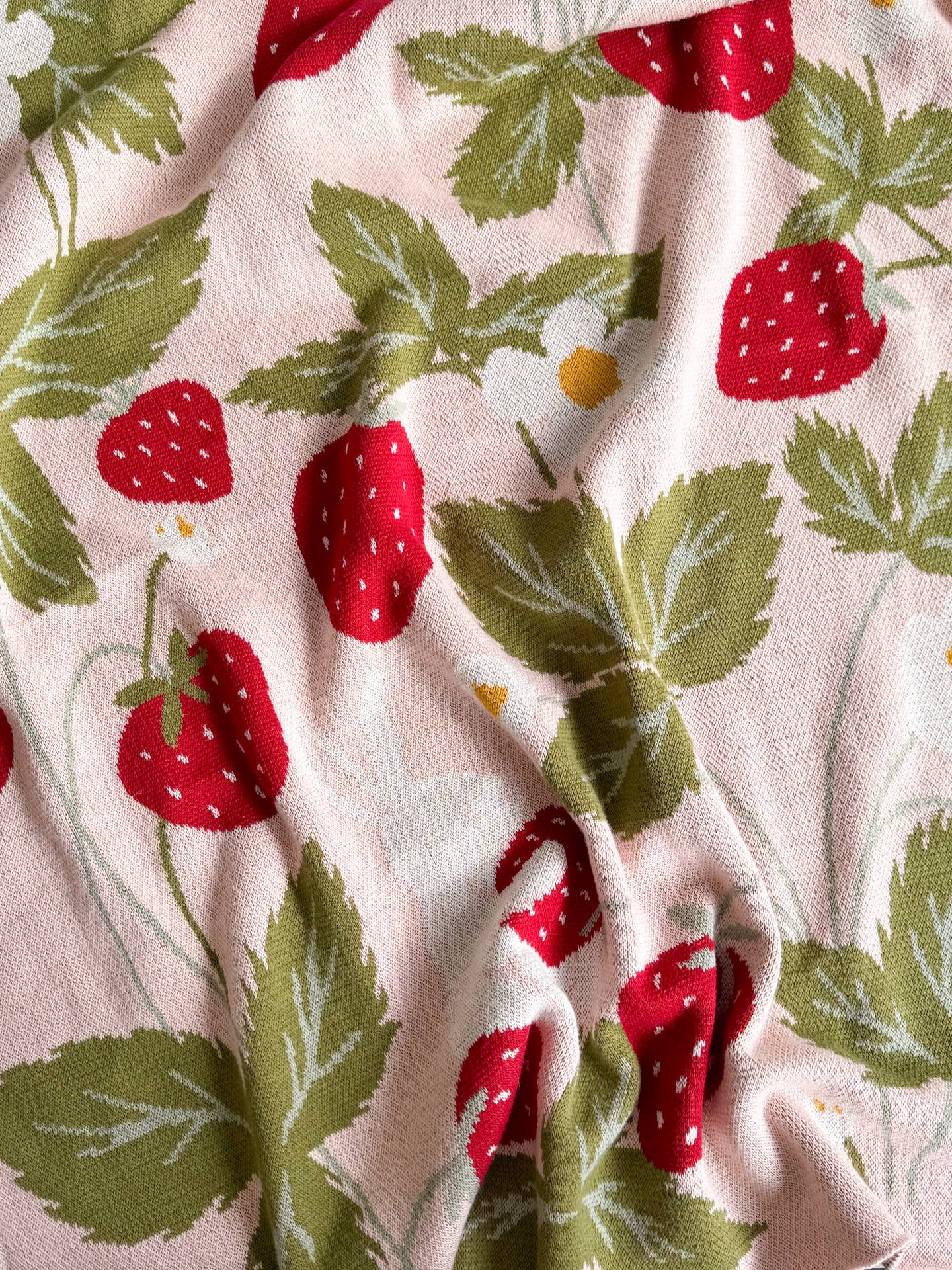 Organic Cotton Blanket - Bunny Strawberry by The Blueberry Hill - Image 3