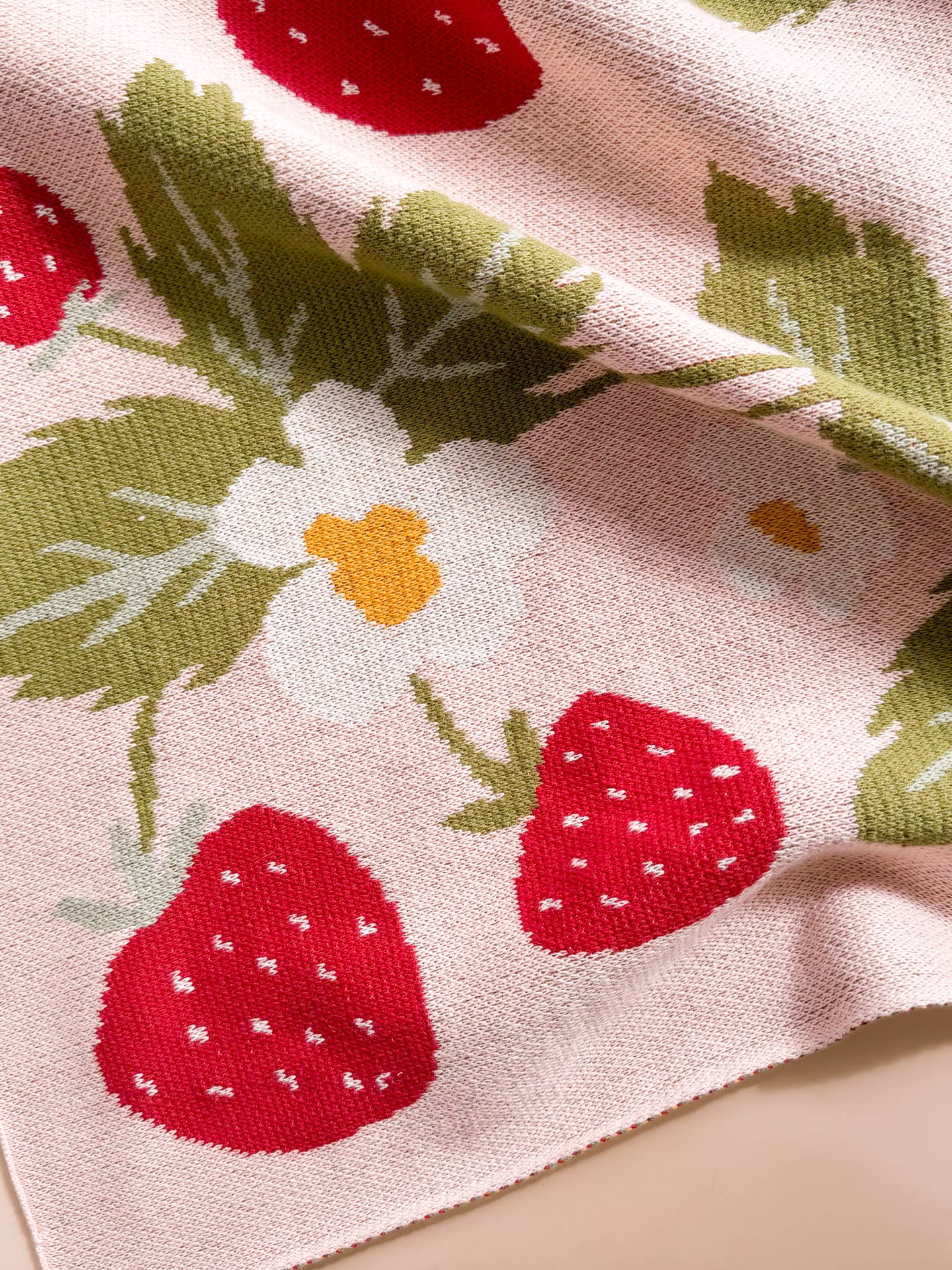Organic Cotton Blanket - Bunny Strawberry by The Blueberry Hill - Image 5