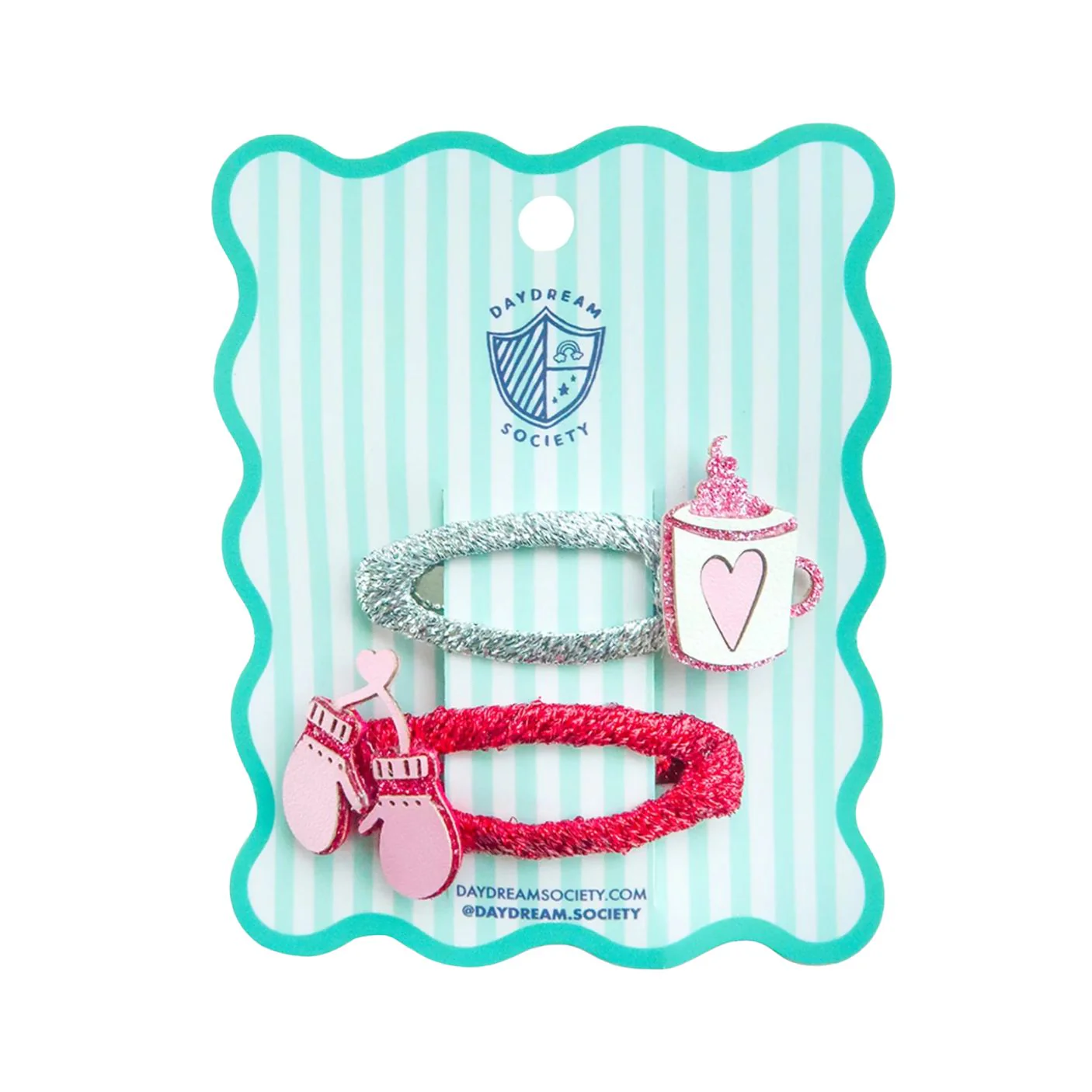 Blizzard Buddies Mitten and Hot Chocolate Hair Clips - Set of 2 by Daydream Society - FINAL SALE