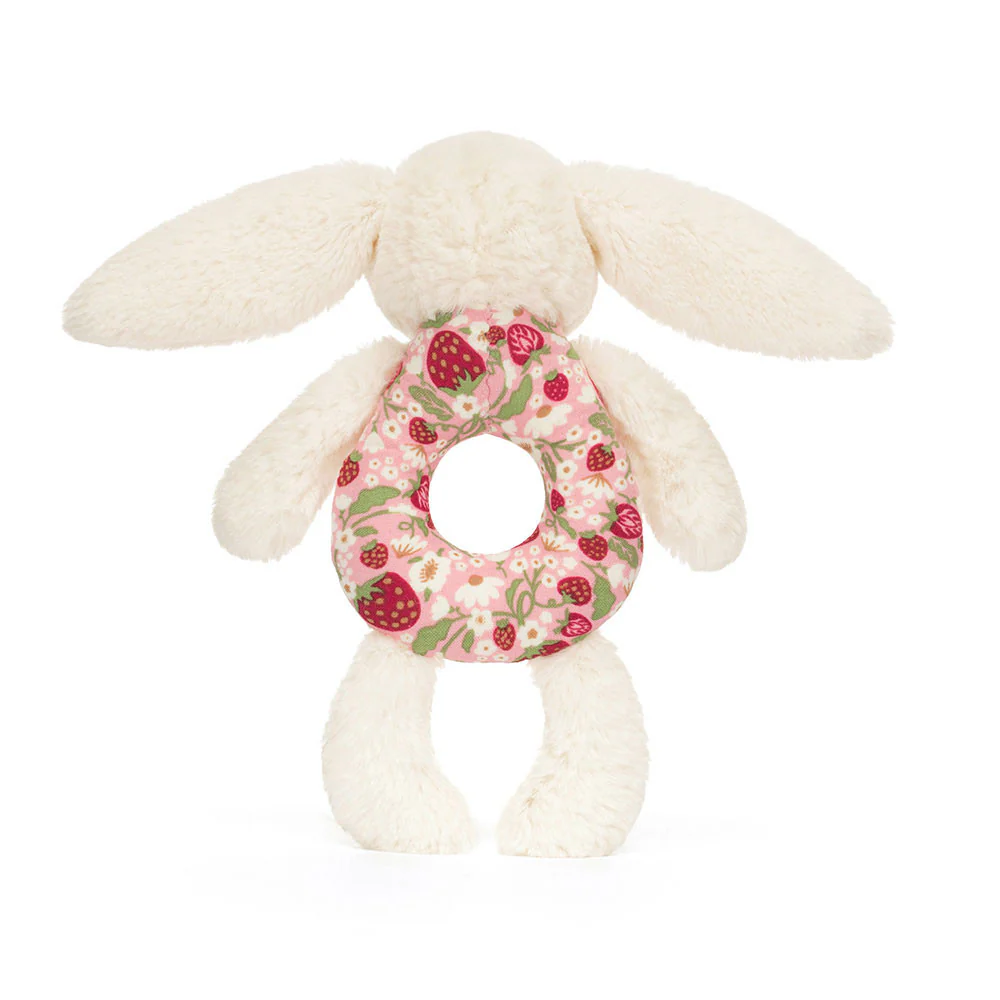 Blossom Cream Bunny 'Berry' Ring Rattle by Jellycat - Image 3