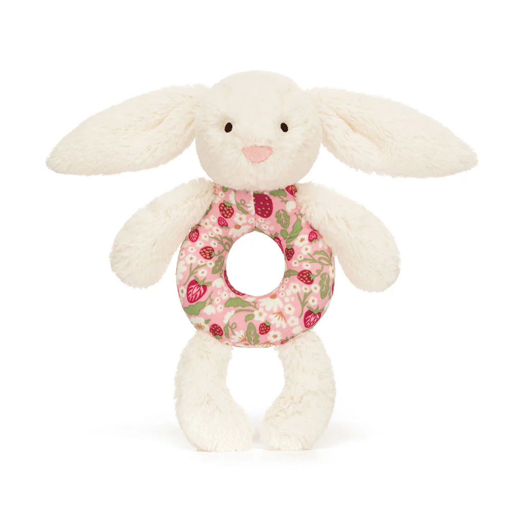 Blossom Cream Bunny 'Berry' Ring Rattle by Jellycat - Image 4