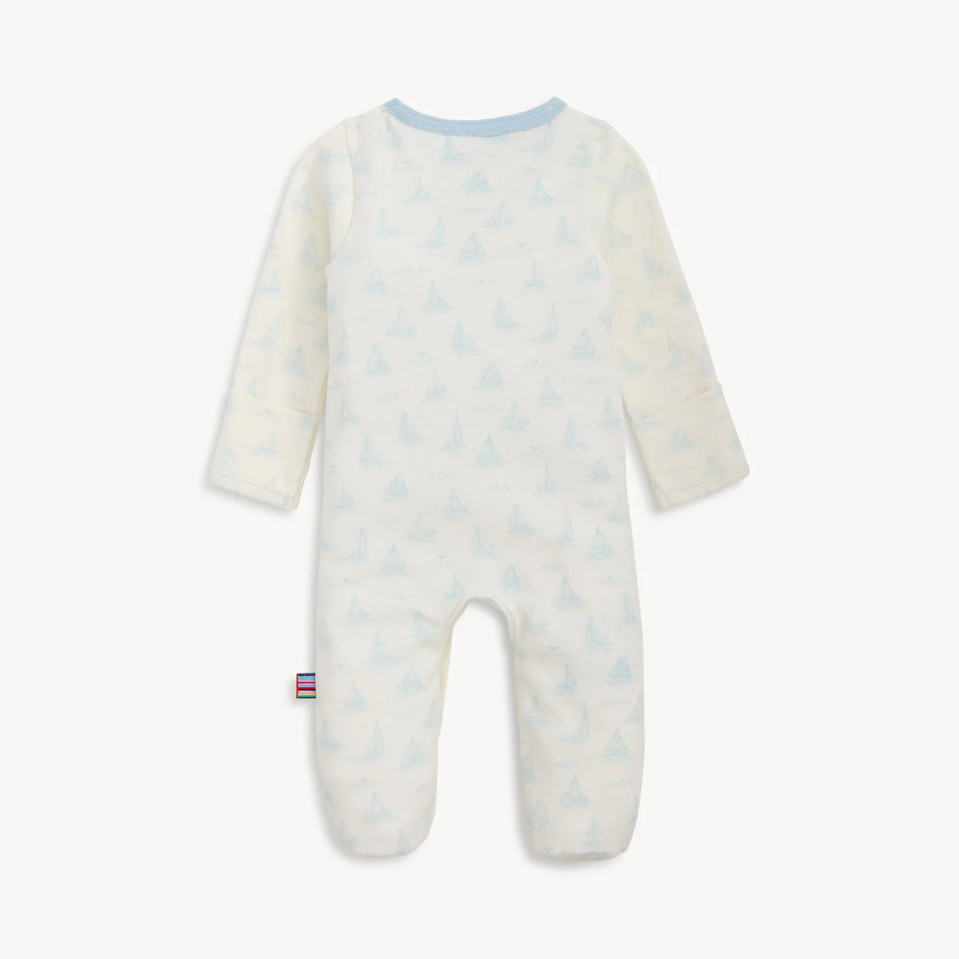 Blue Tiny Tides Organic Cotton Magnetic Footie by Magnetic Me - Image 3