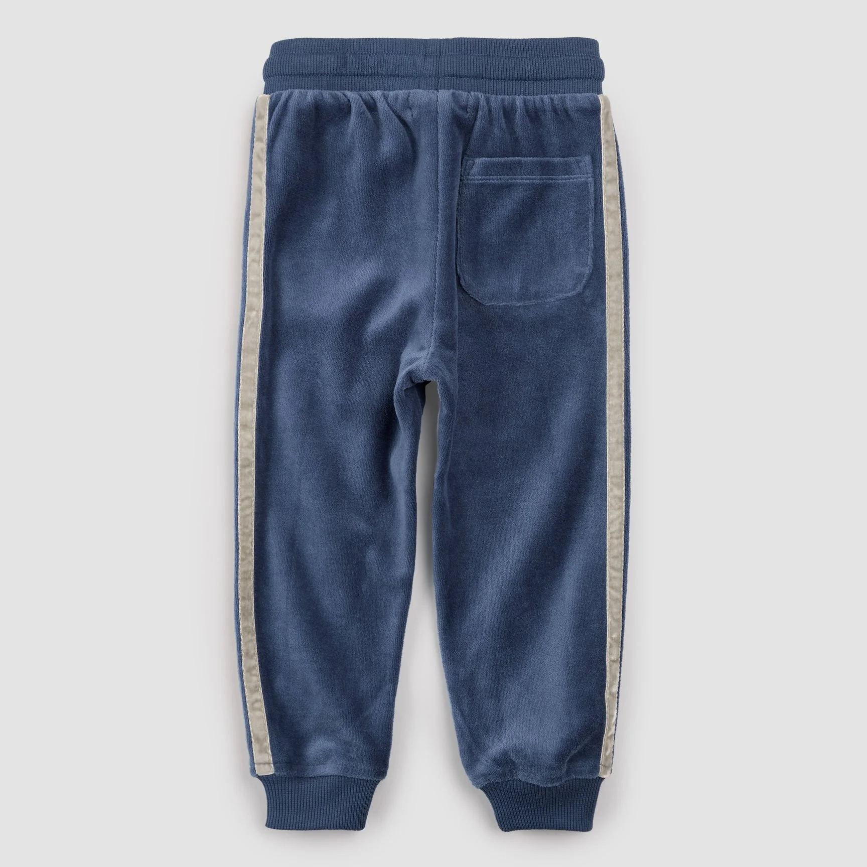 Blue Velour Joggers with Retro Stripe by miles the label. - FINAL SALE - Image 2