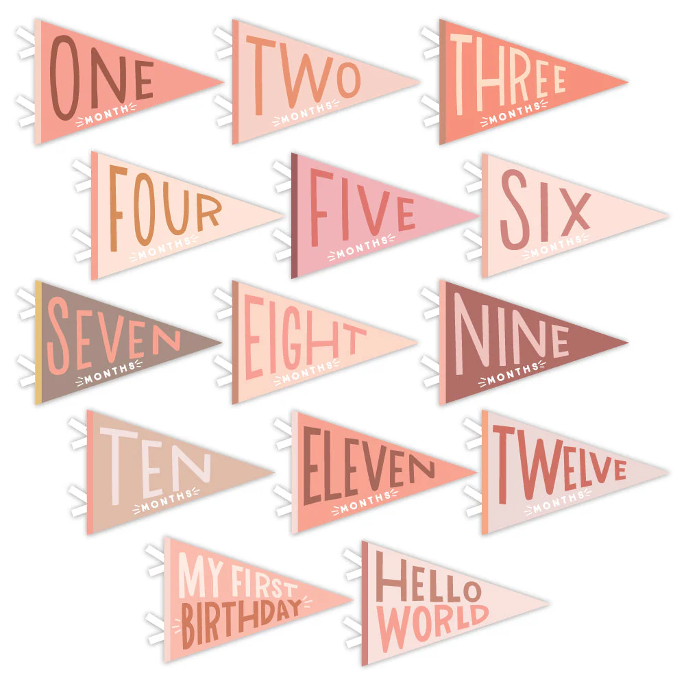 Blushing Meadow Petit Milestone Pennant by Lucy Darling - Image 4