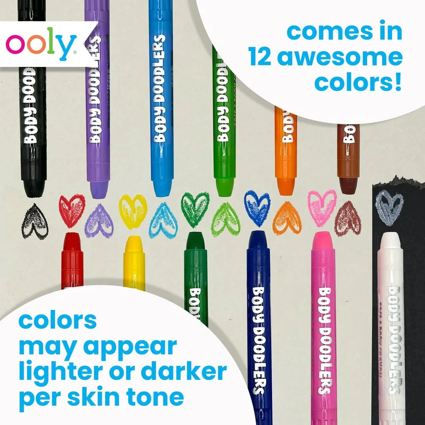 Body Doodlers - Face & Body Crayons - Set of 12 by OOLY - Image 4