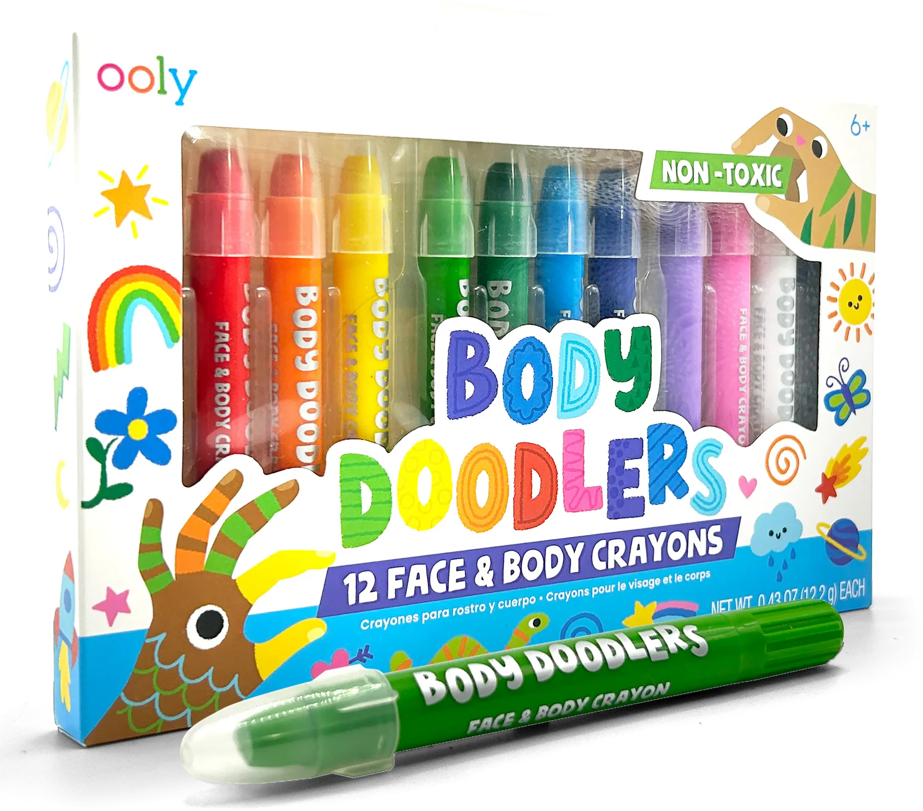 Body Doodlers - Face & Body Crayons - Set of 12 by OOLY - Image 6