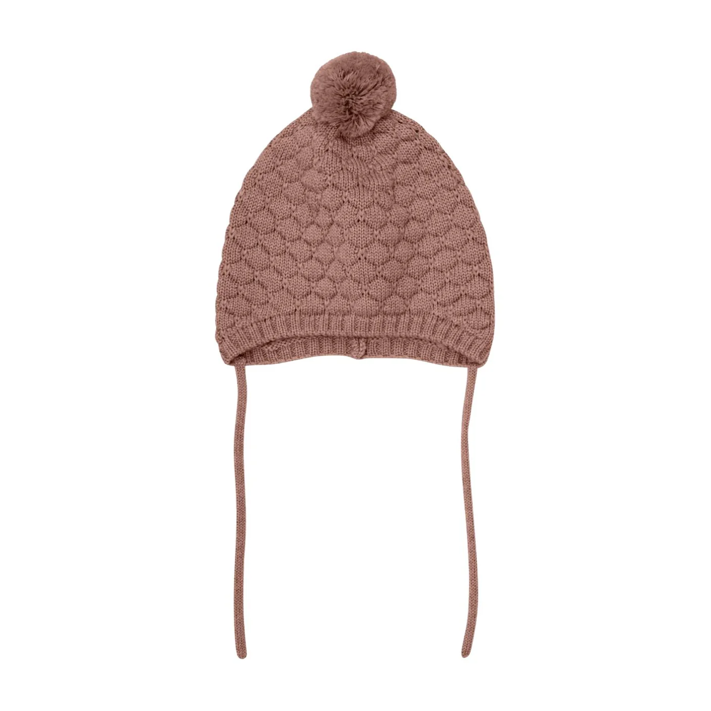 Bonnet Wool Knit Pom Pom - Burlwood by Huttelihut