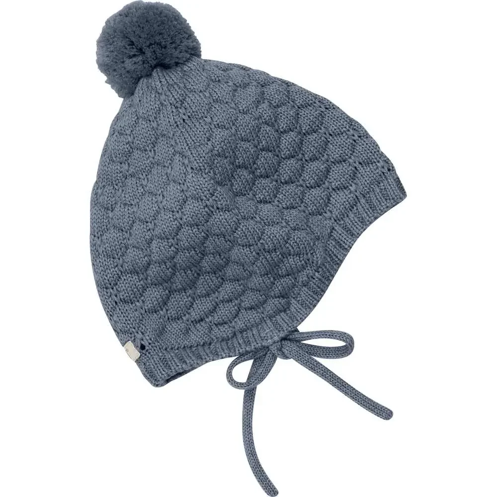 Bonnet Wool Knit Pom Pom - Turbulence by Huttelihut - Image 2