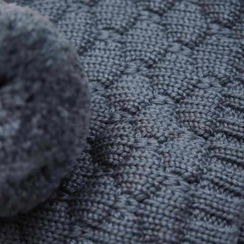 Bonnet Wool Knit Pom Pom - Turbulence by Huttelihut - Image 3