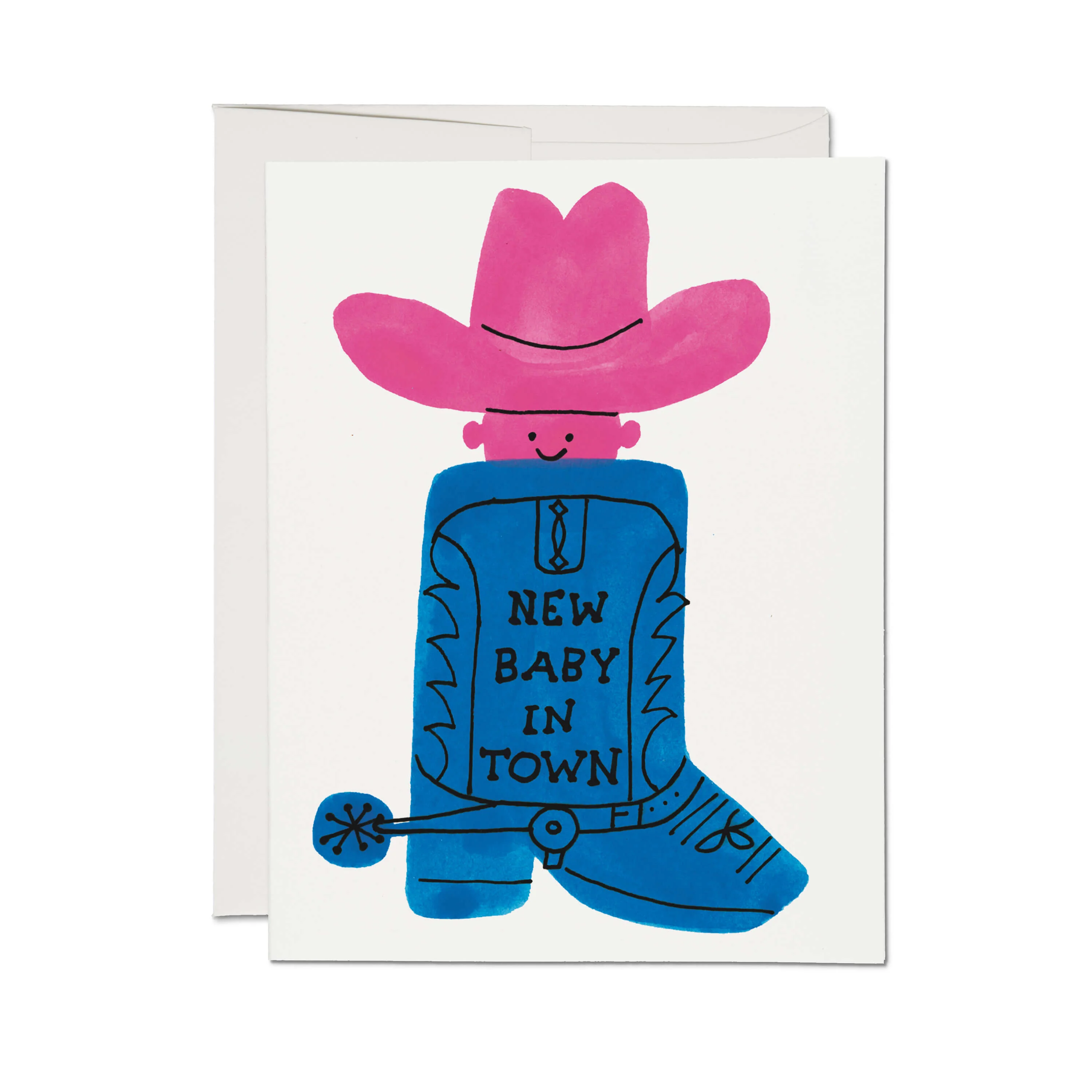 Boot Baby Greeting Card by Red Cap Cards