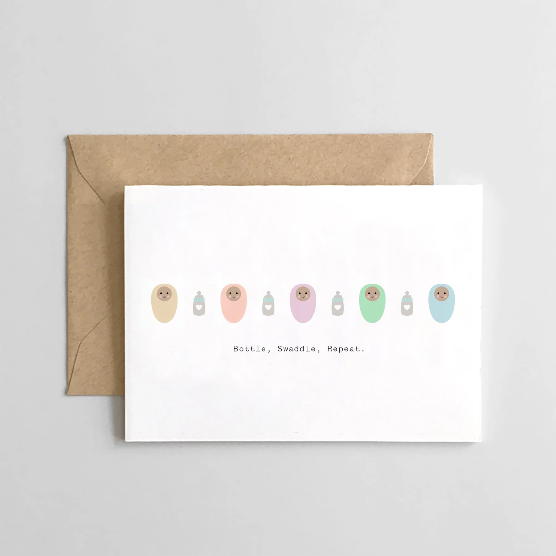 Bottle, Swaddle, Repeat Card by Spaghetti & Meatballs